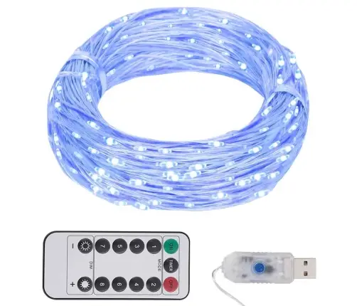Led Lampiņu Virtene Ar 300 Led, Zila 30 M Vidaxl