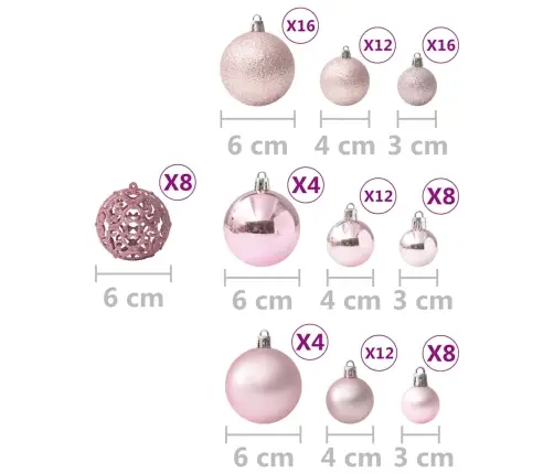 Ziemassvētku Bumbas, 100 Gab., Rozā Vidaxl Ziemassvētku Bumbas, 100 Gab., Rozā Vidaxl