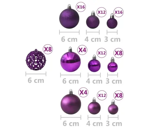 Ziemassvētku Bumbas, 100 Gab., Violetas Vidaxl