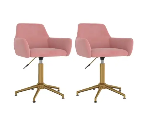 Pööratavad Söögitoolid 2 Tk, Roosa, Samet