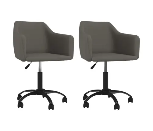 Pööratavad Söögitoolid 2 Tk, Tumehall, Samet