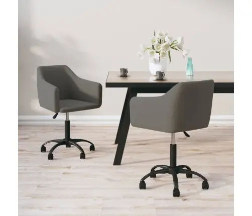 Pööratavad Söögitoolid 2 Tk, Tumehall, Samet