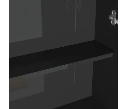 Vannasistabas Skapītis Ar Spoguli, 60X15X75 Cm, Melns, Mdf Vidaxl