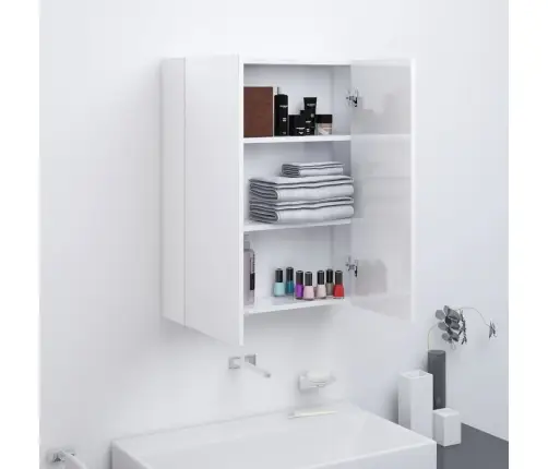 Vannasistabas Skapītis Ar Spoguli, 60X15X75 Cm, Balts, Mdf Vidaxl