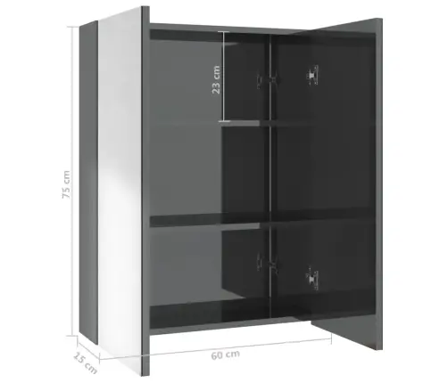 Vannitoa Peegelkapp, 60 X 15 X 75 cm Mdf, Säravhall