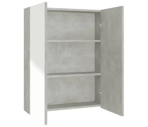 Vannasistabas Skapītis Ar Spoguli, 60X15X75Cm, Betonpelēks, Mdf Vidaxl