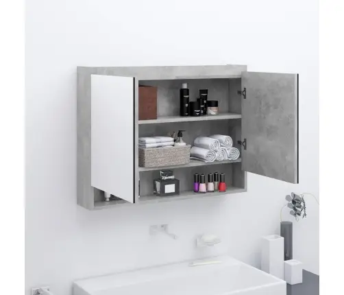 Vannitoa Peegelkapp, 80 X 15 X 60 cm Mdf, Betoonhall