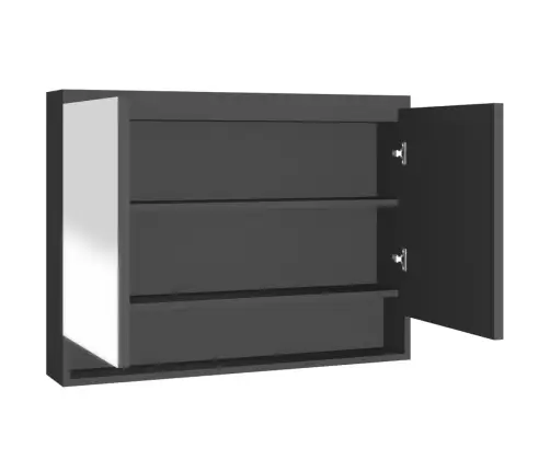 Veidrodinė Vonios Spintelė, Antracito Spalvos, 80X15X60cm Mdf