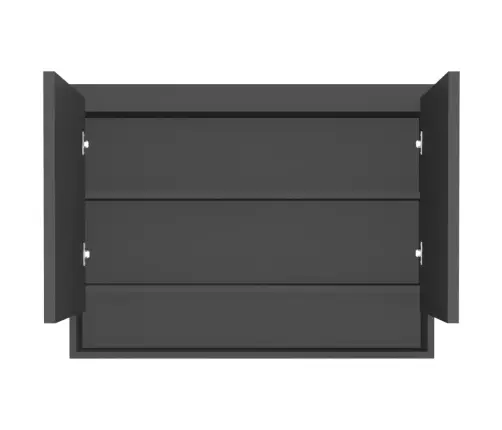 Veidrodinė Vonios Spintelė, Antracito Spalvos, 80X15X60cm Mdf