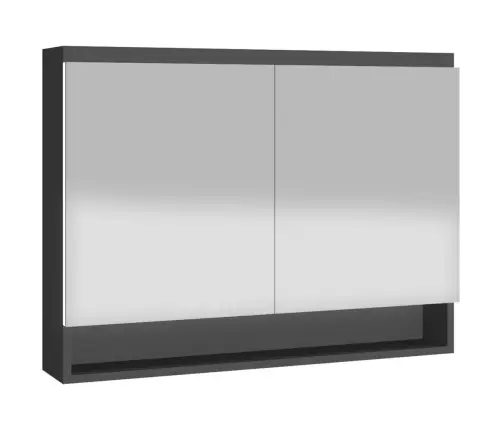 Veidrodinė Vonios Spintelė, Antracito Spalvos, 80X15X60cm Mdf