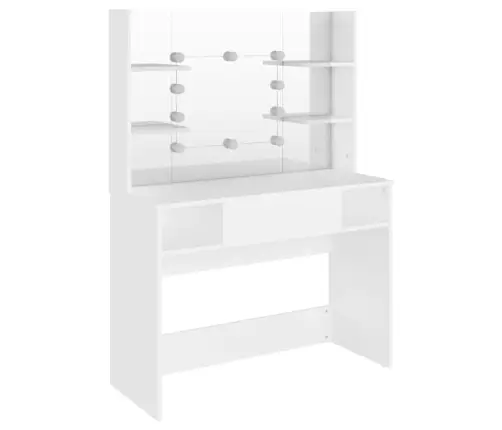 Meigilaud Led-Tuledega, 100X40X135 cm Valge