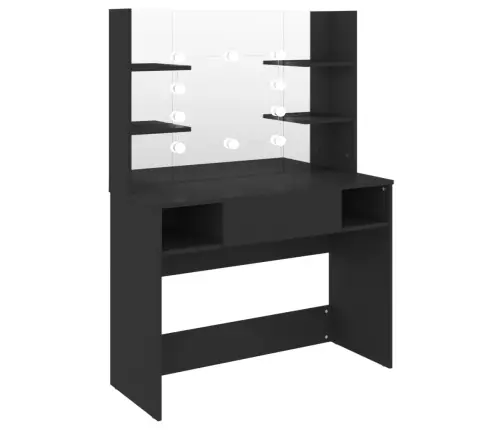 Kosmetinis Staliukas Su Led, Juodas, 100X40X135cm Mdf