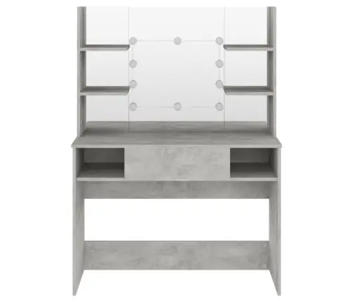 Kosmētikas Galds Ar Led Gaismām, 100X40X135 Cm, Mdf, Pelēks Vidaxl