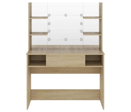 Meigilaud Led-Tuledega, 100X40X135 cm Mdf-Plaat, Tamm
