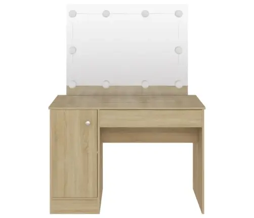 Kosmētikas Galds Ar Led Gaismām, 110X55X145 Cm, Mdf, Ozolkoka Vidaxl Kosmētikas Galds Ar Led Gaismām, 110X55X145 Cm, Mdf, Ozolkoka Vidaxl