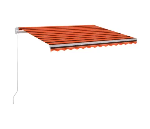 Käsitsi Sissetõmmatav Varikatus Led 300 X 250 Cm Oranž Ja Pruun