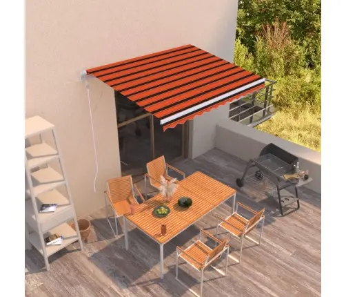 Automaatne Sissetõmmatav Varikatus 300 X 250 cm Oranž Ja Pruun