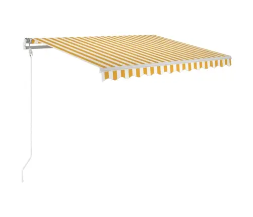Markīze Ar Led Un Vēja Sensoru, 300X250 Cm, Dzelteni Balta Vidaxl