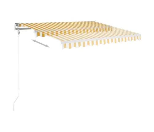 Markīze Ar Led Un Vēja Sensoru, 300X250 Cm, Dzelteni Balta Vidaxl