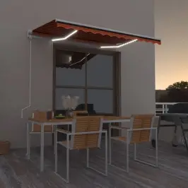 Markīze Ar Led Un Vēja Sensoru, 300X250 Cm, Oranži Brūna Vidaxl