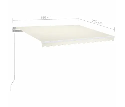 Izvelkama Markīze, 350X250 Cm, Manuāla, Krēmkrāsas Vidaxl