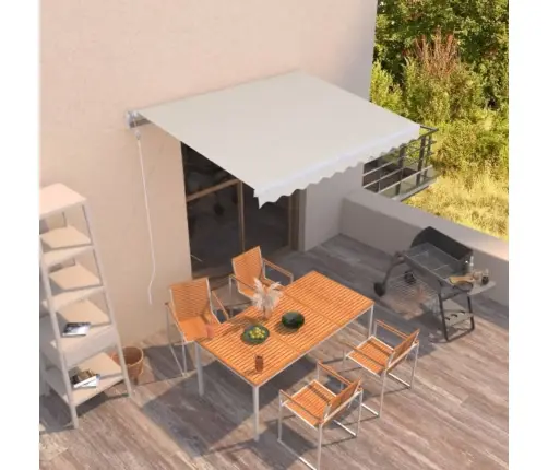 Izvelkama Markīze, 350X250 Cm, Manuāla, Krēmkrāsas Vidaxl