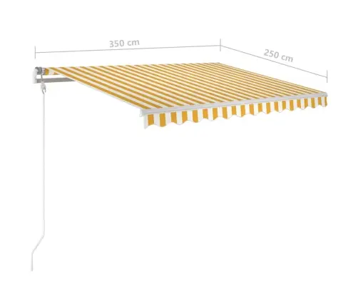 Rankiniu Būdu Ištraukiama Markizė, Geltona Ir Balta, 350X250Cm