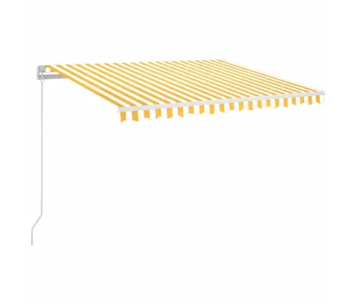 Izvelkama Markīze Ar Led, 350X250 Cm, Dzeltena Un Balta Vidaxl