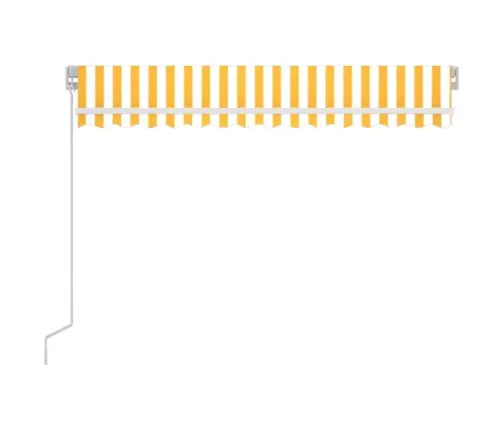 Izvelkama Markīze Ar Led, 350X250 Cm, Dzeltena Un Balta Vidaxl