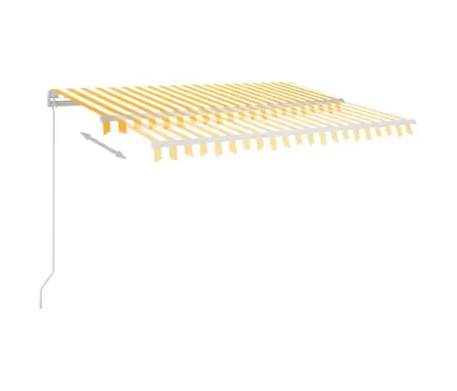 Izvelkama Markīze Ar Led, 350X250 Cm, Dzeltena Un Balta Vidaxl