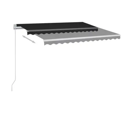 Manuāli Izvelkama Markīze Ar Led, 350X250 Cm, Antracītpelēka Vidaxl