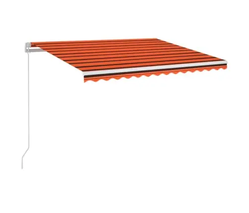 Izvelkama Markīze Ar Led, Manuāla, 350X250 Cm, Oranža Un Brūna Vidaxl