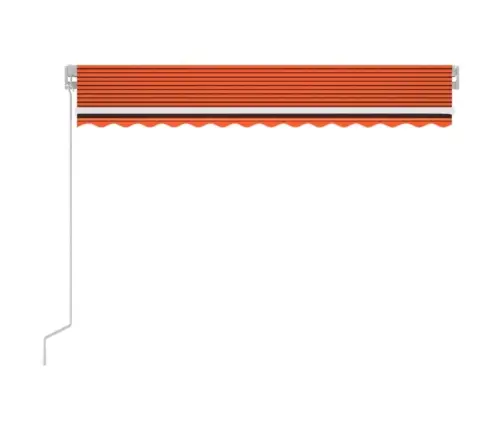 Izvelkama Markīze Ar Led, Manuāla, 350X250 Cm, Oranža Un Brūna Vidaxl