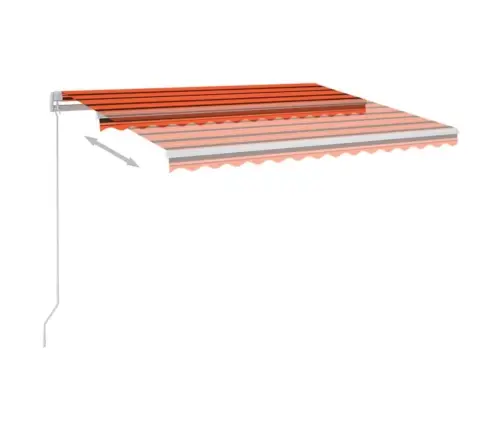 Izvelkama Markīze Ar Led, Manuāla, 350X250 Cm, Oranža Un Brūna Vidaxl