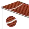 Izvelkama Markīze Ar Led, Manuāla, 350X250 Cm, Oranža Un Brūna Vidaxl
