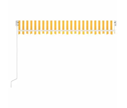 Izvelkama Markīze Ar Led, 400X300 Cm, Manuāla, Dzeltenbalta Vidaxl