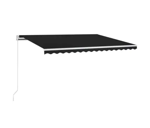 Izvelkama Markīze Ar Led, 400X300 Cm, Manuāla, Antracītpelēka Vidaxl
