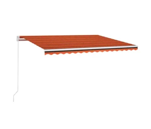 Käsitsi Sissetõmmatav Varikatus Led, 400X300 cm Oranž Ja Pruun