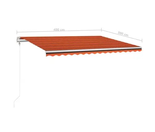 Izvelkama Markīze, Led, Vēja Sensors, Oranži Brūna, 400X300 Cm Vidaxl