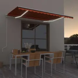 Izvelkama Markīze, Led, Vēja Sensors, Oranži Brūna, 400X300 Cm Vidaxl Izvelkama Markīze, Led, Vēja Sensors, Oranži Brūna, 400X300 Cm Vidaxl