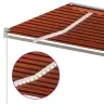 Izvelkama Markīze Ar Led, Manuāla, 450X300 Cm, Oranža Un Brūna Vidaxl