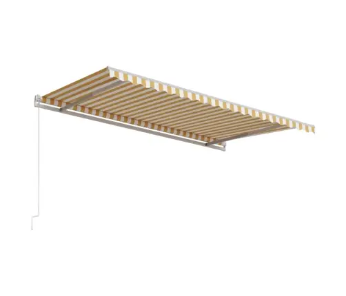 Izvelkama Markīze, 450X300 Cm, Automātiska, Dzeltena Un Balta Vidaxl