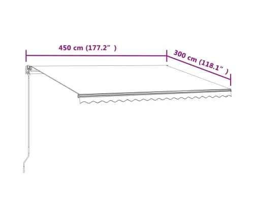 Izvelkama Markīze, 450X300 Cm, Automātiska, Dzeltena Un Balta Vidaxl