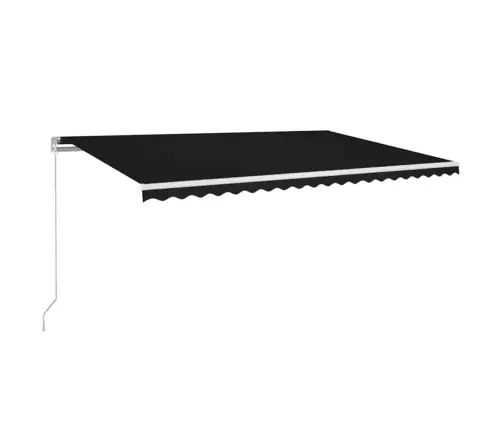Izvelkama Markīze Ar Led, 500X300 Cm, Manuāla, Antracītpelēka Vidaxl