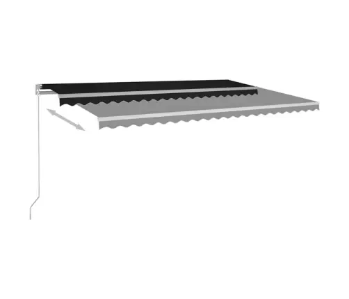 Izvelkama Markīze Ar Led, 500X300 Cm, Manuāla, Antracītpelēka Vidaxl