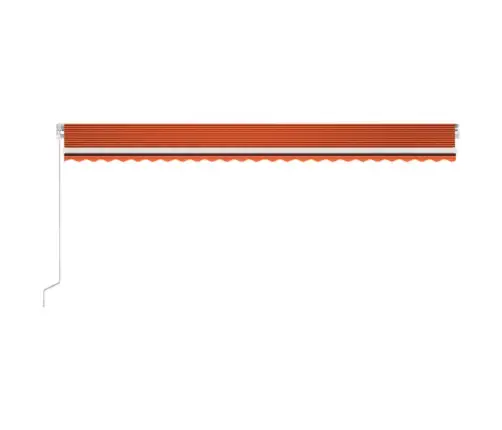 Izvelkama Markīze Ar Led, Manuāla, 600X300 Cm, Oranža Un Brūna Vidaxl