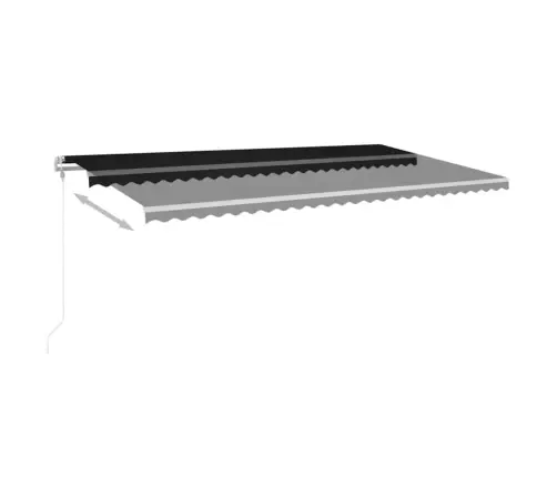 Izvelkama Markīze Ar Led Un Vēja Sensoru, Pelēka, 600X300 Cm Vidaxl