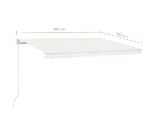 Izvelkama Markīze, 400X350 Cm, Manuāla, Krēmkrāsas Vidaxl
