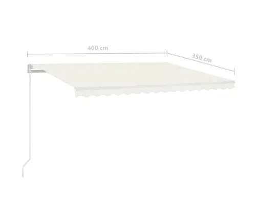 Izvelkama Markīze Ar Led, 400X350 Cm, Manuāla, Krēmkrāsas Vidaxl