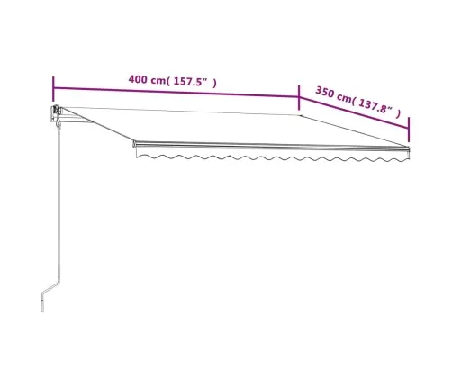 Automatinė Ištraukiama Markizė, Geltona/Balta, 400X350Cm
